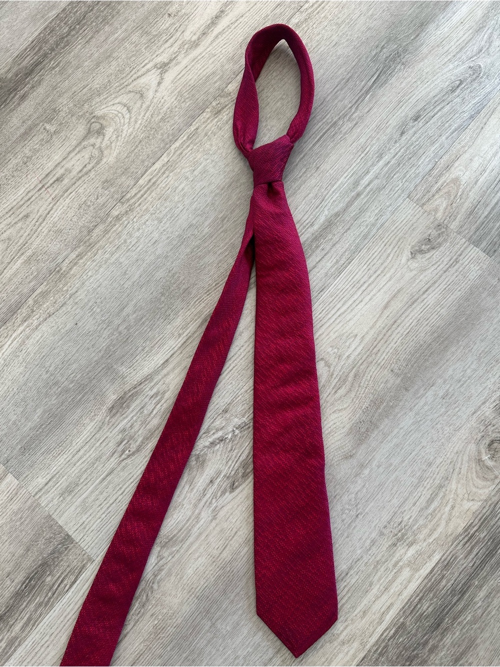 Charles Tyrwhitt Burgundy Red Textured Silk Tie